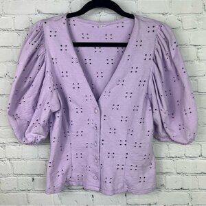H&M Puff-Sleeved V-neck Top